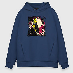 Толстовка оверсайз мужская Пушистый защитник, цвет: тёмно-синий