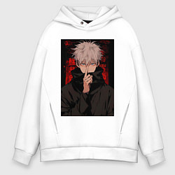 Толстовка оверсайз мужская Магическая битва Тогэ Инумаки, цвет: белый