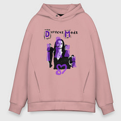Толстовка оверсайз мужская Depeche Mode - Sofad devotional tour, цвет: пыльно-розовый