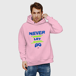 Толстовка оверсайз мужская Never Let Go Jungkook, цвет: светло-розовый — фото 2