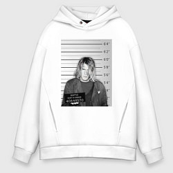 Толстовка оверсайз мужская Курт Кобейн арестован, цвет: белый