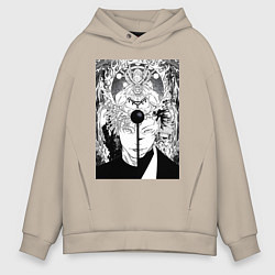 Толстовка оверсайз мужская Магическая битва Сукуна Рёмэн Высокоранговое прокл, цвет: миндальный