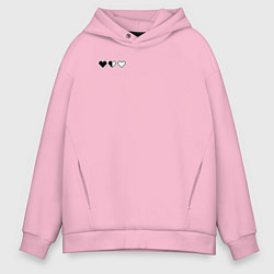 Толстовка оверсайз мужская Пиксельная жизнь, цвет: светло-розовый