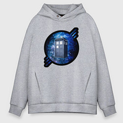 Толстовка оверсайз мужская Tardis in space, цвет: меланж