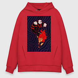 Толстовка оверсайз мужская Богиня ужаса, цвет: красный