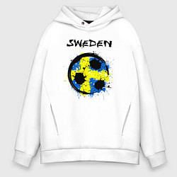 Толстовка оверсайз мужская Сборная - Швеция, цвет: белый
