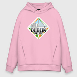 Толстовка оверсайз мужская Ireland Dublin, цвет: светло-розовый