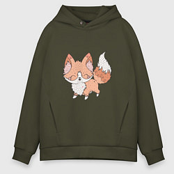 Толстовка оверсайз мужская Лисичка Фокс, цвет: хаки