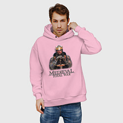 Толстовка оверсайз мужская Medieval: Total War logo, цвет: светло-розовый — фото 2