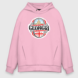 Толстовка оверсайз мужская Georgia, цвет: светло-розовый
