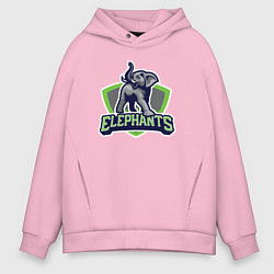 Толстовка оверсайз мужская Elephants, цвет: светло-розовый