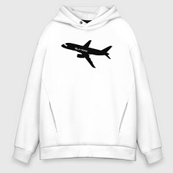 Толстовка оверсайз мужская Superjet-100 черный, цвет: белый