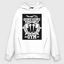 Толстовка оверсайз мужская Ван-Пис Луффи Монки Д плод, цвет: белый