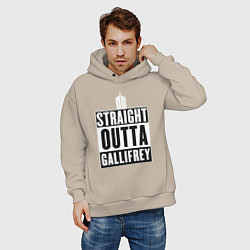 Толстовка оверсайз мужская Straight outta gallifrey, цвет: миндальный — фото 2