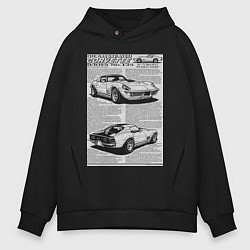Толстовка оверсайз мужская Chevrolet Corvette, цвет: черный