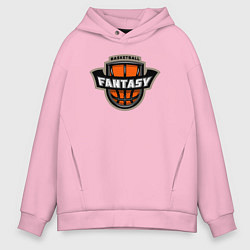 Толстовка оверсайз мужская Basketball fantasy, цвет: светло-розовый