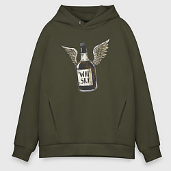 Толстовка оверсайз мужская Крылатый виски, цвет: хаки