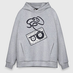 Толстовка оверсайз мужская Аудиокассета, цвет: меланж