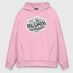 Толстовка оверсайз мужская Турнир по бильярду, цвет: светло-розовый