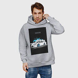 Толстовка оверсайз мужская Subaru авто, цвет: меланж — фото 2
