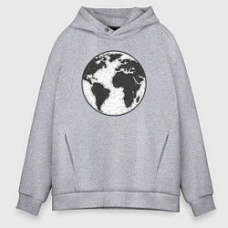 Толстовка оверсайз мужская Planet earth, цвет: меланж