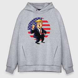 Толстовка оверсайз мужская USA - Trump, цвет: меланж