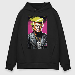 Толстовка оверсайз мужская Trumps not dead - motto, цвет: черный