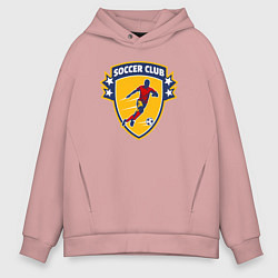 Толстовка оверсайз мужская Soccer club, цвет: пыльно-розовый