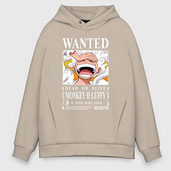 Толстовка оверсайз мужская Monkey D Luffy - wanted, цвет: миндальный