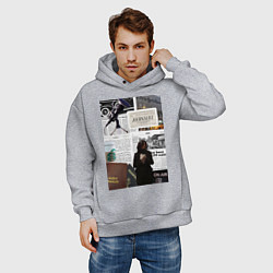 Толстовка оверсайз мужская Журналист эстетика, цвет: меланж — фото 2