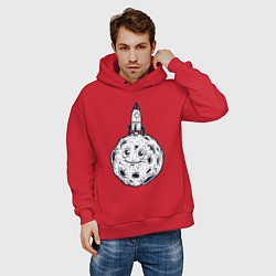 Толстовка оверсайз мужская Добрая Луна, цвет: красный — фото 2