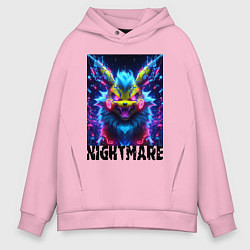Толстовка оверсайз мужская Nightmare - Pikachu, цвет: светло-розовый
