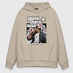 Толстовка оверсайз мужская Темнокожий бандит из GTA 6, цвет: миндальный