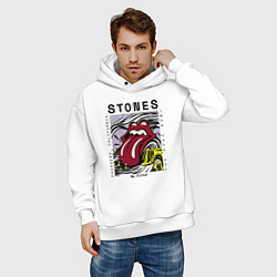 Толстовка оверсайз мужская The Rolling Stones no filter, цвет: белый — фото 2