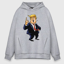 Толстовка оверсайз мужская Злой Трамп, цвет: меланж