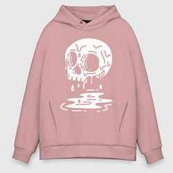 Толстовка оверсайз мужская Череп плачет, цвет: пыльно-розовый