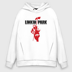 Толстовка оверсайз мужская Linkin park rock, цвет: белый