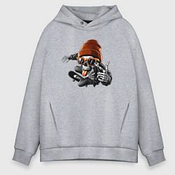 Толстовка оверсайз мужская Скейтбордист, цвет: меланж