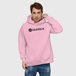 Толстовка оверсайз мужская Deadlock white logo, цвет: светло-розовый — фото 2