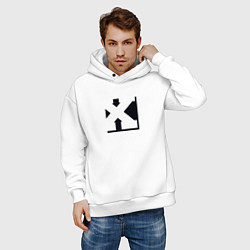 Толстовка оверсайз мужская Минималистический икс, цвет: белый — фото 2