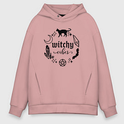 Толстовка оверсайз мужская Witchy vibes, цвет: пыльно-розовый