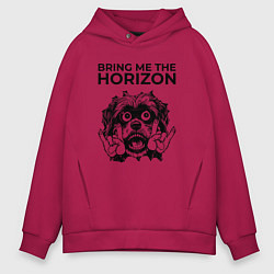 Толстовка оверсайз мужская Bring Me the Horizon - rock dog, цвет: маджента