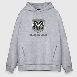 Толстовка оверсайз мужская Додж лого, цвет: меланж