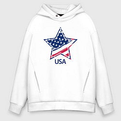 Толстовка оверсайз мужская Star - USA, цвет: белый