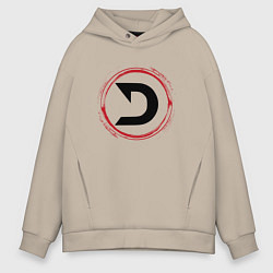Толстовка оверсайз мужская Символ Deadlock и красная краска вокруг, цвет: миндальный