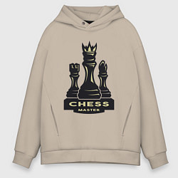 Толстовка оверсайз мужская Chess master, цвет: миндальный