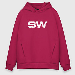 Толстовка оверсайз мужская Street Workout OldSchool White Hoodie, цвет: маджента