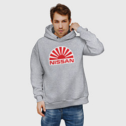 Толстовка оверсайз мужская Nissan car, цвет: меланж — фото 2