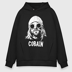 Толстовка оверсайз мужская Nirvana - Cobain, цвет: черный