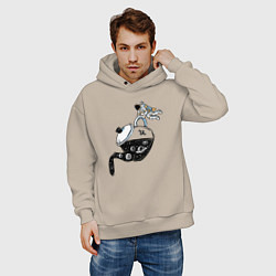 Толстовка оверсайз мужская Космический чай, цвет: миндальный — фото 2